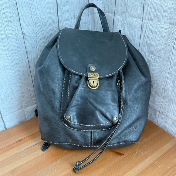 NEW Patricia Nash Casape Black Full Grain Leather Backpack main image 10